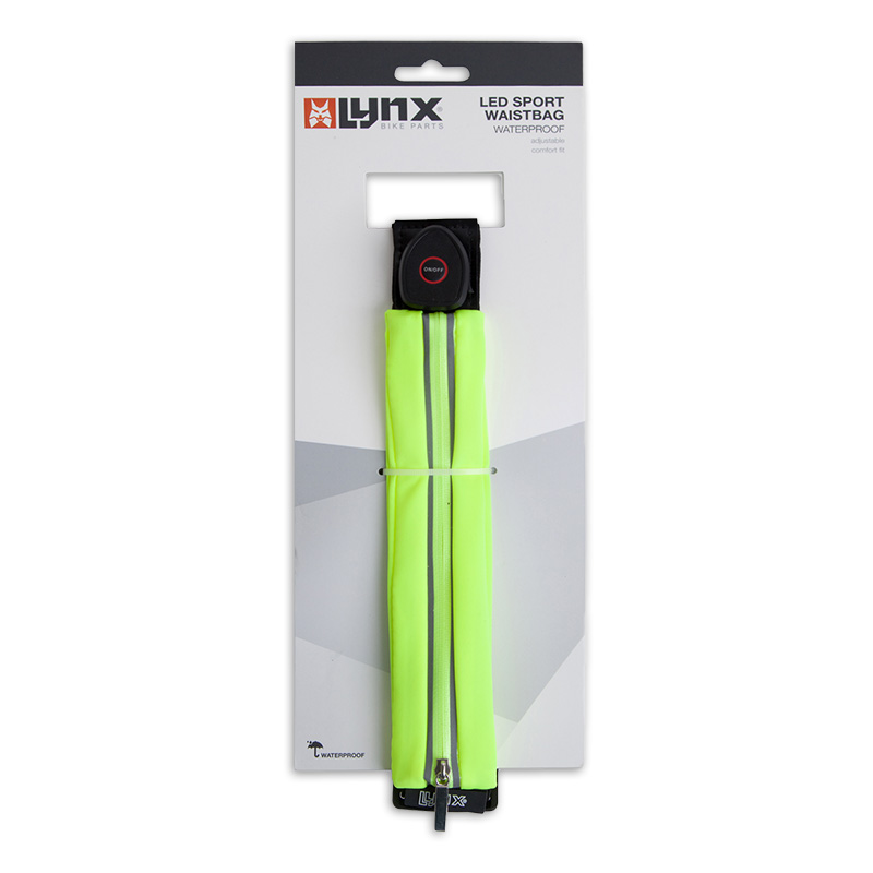 429015 LYNX Reflective LED waist bag / running belt USB