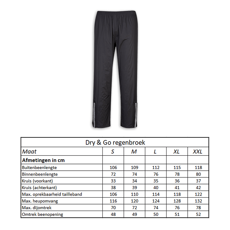 610919.50.XXL LYNX Rain pants Dry & Go size XXL 118 x 80 x 132 cm