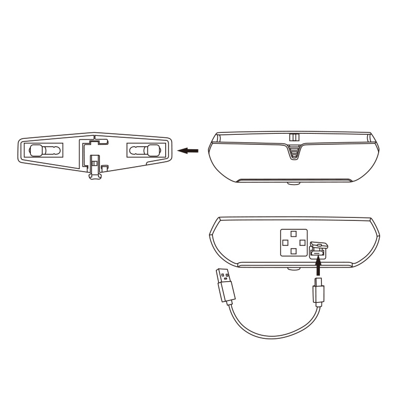 429285.QR LYNX Feu arrière USB Eagle <- 50-80 mm ->