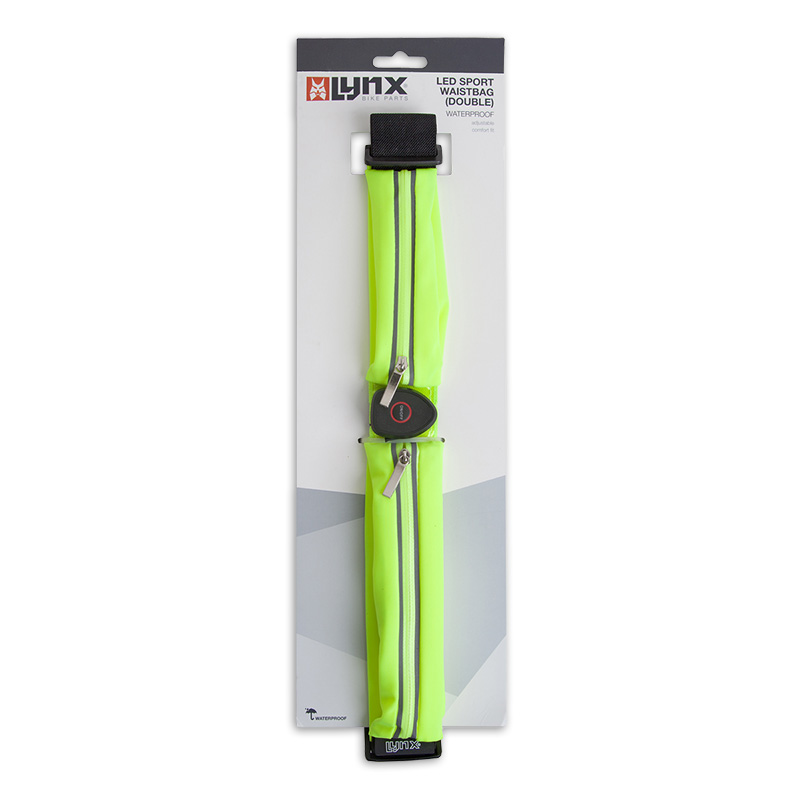 429020 LYNX Reflective LED waist bag / running belt (double) USB